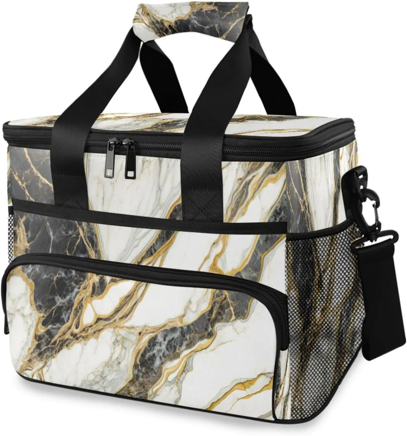Italian-marble-slab Large Insulated Lunch Bag for Women & Men Reusable Lunch Box Portable Leakproof Cooler Lunch Tote Bag for Adult Travel Work Picnic, 15L