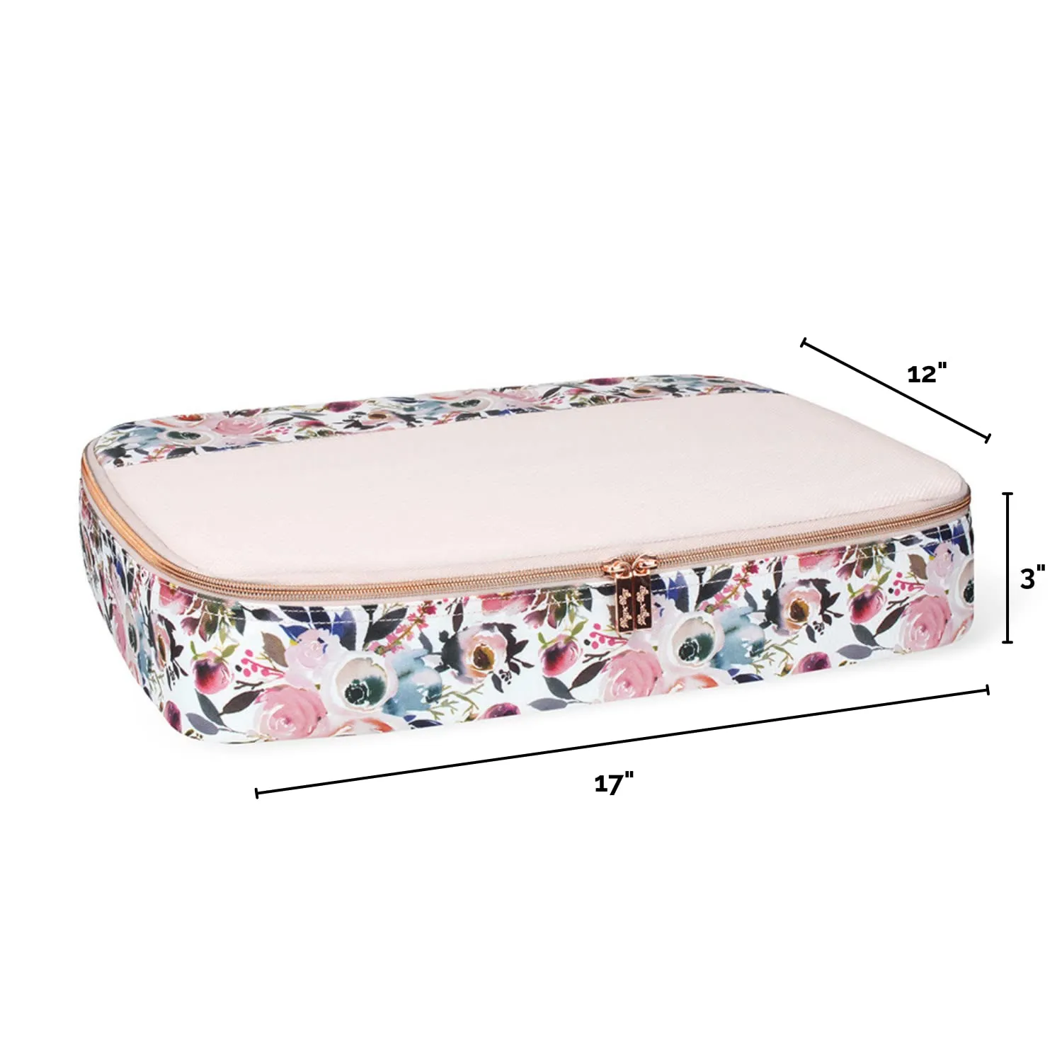 Itzy Ritzy Packing Cubes for Travel – Set of 3 Large Packing Cubes or Travel Organizers; Each Cube Features a Mesh Top, Double Zippers and a Fabric Handle; Large Sizes (Blush Floral)