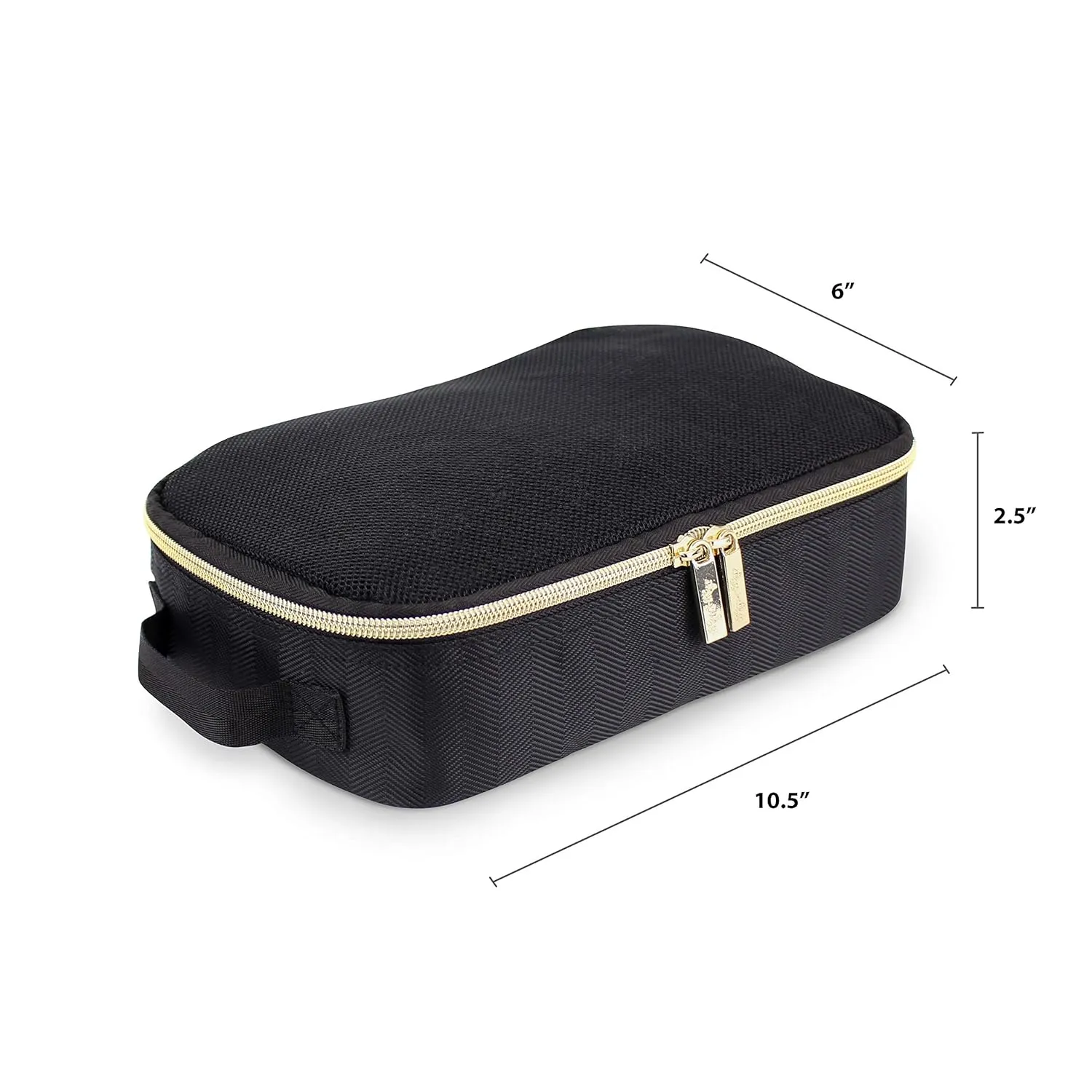 Itzy Ritzy Packing Cubes for Travel – Set of 3 Packing Cubes or Travel Organizers; Each Travel Cube Features a Mesh Top, Double Zippers and a Fabric Handle (Black with Gold Hardware)