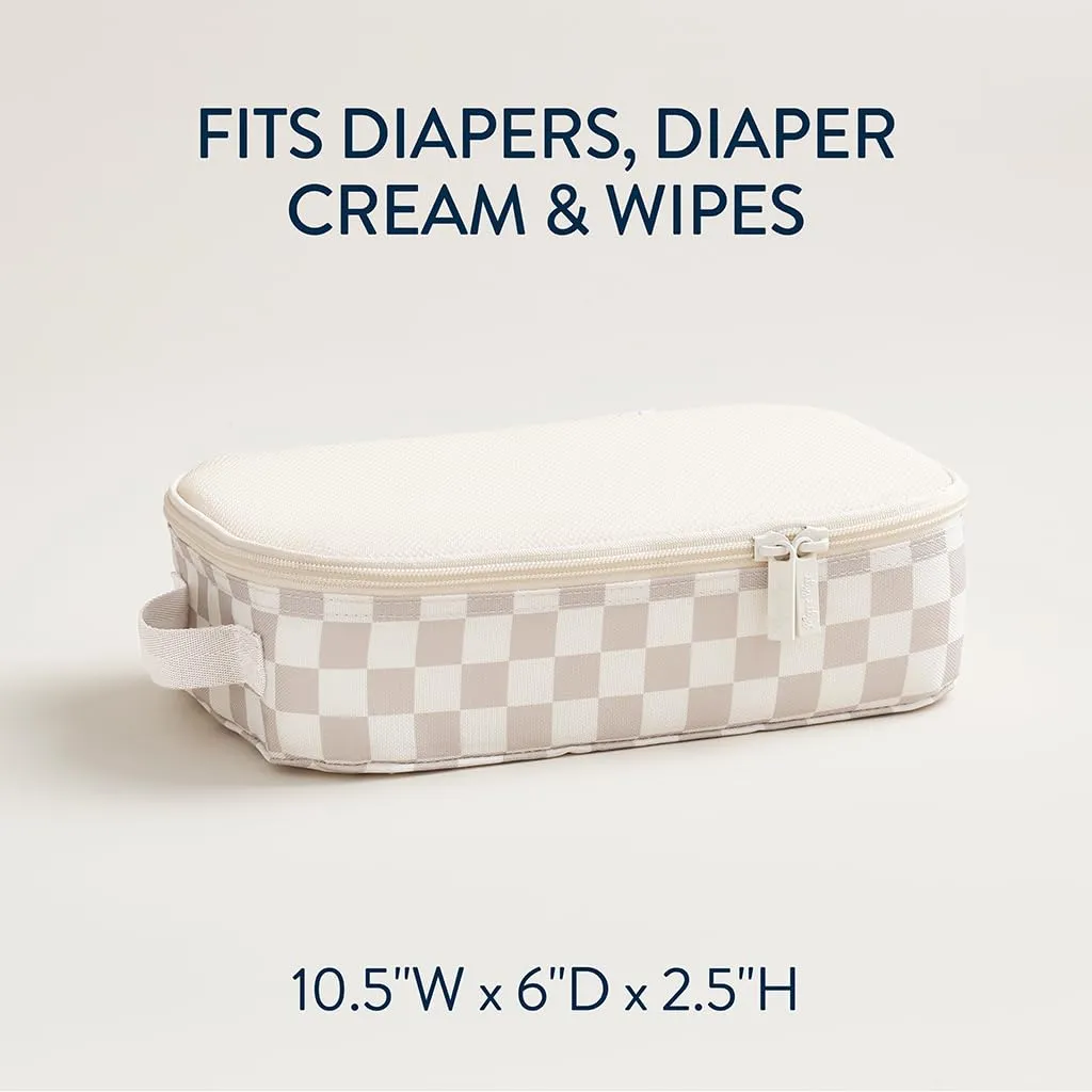 Itzy Ritzy Packing Cubes for Travel – Set of 3 Packing Cubes or Travel Organizers; Each Travel Cube Features a Mesh Top, Double Zippers and a Fabric Handle (Checkerboard)