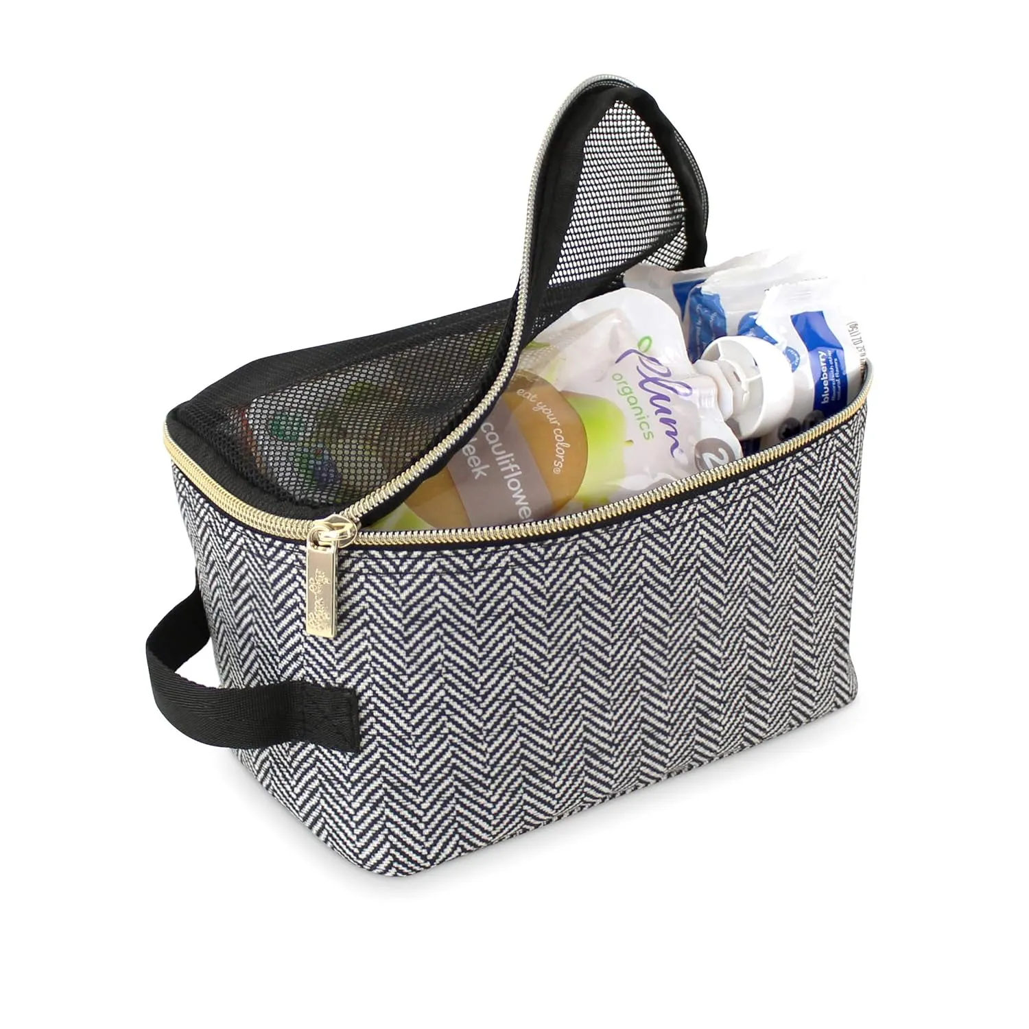 Itzy Ritzy Packing Cubes for Travel – Set of 3 Packing Cubes or Travel Organizers; Each Travel Cube Features a Mesh Top, Double Zippers and a Fabric Handle (Coffee and Cream)