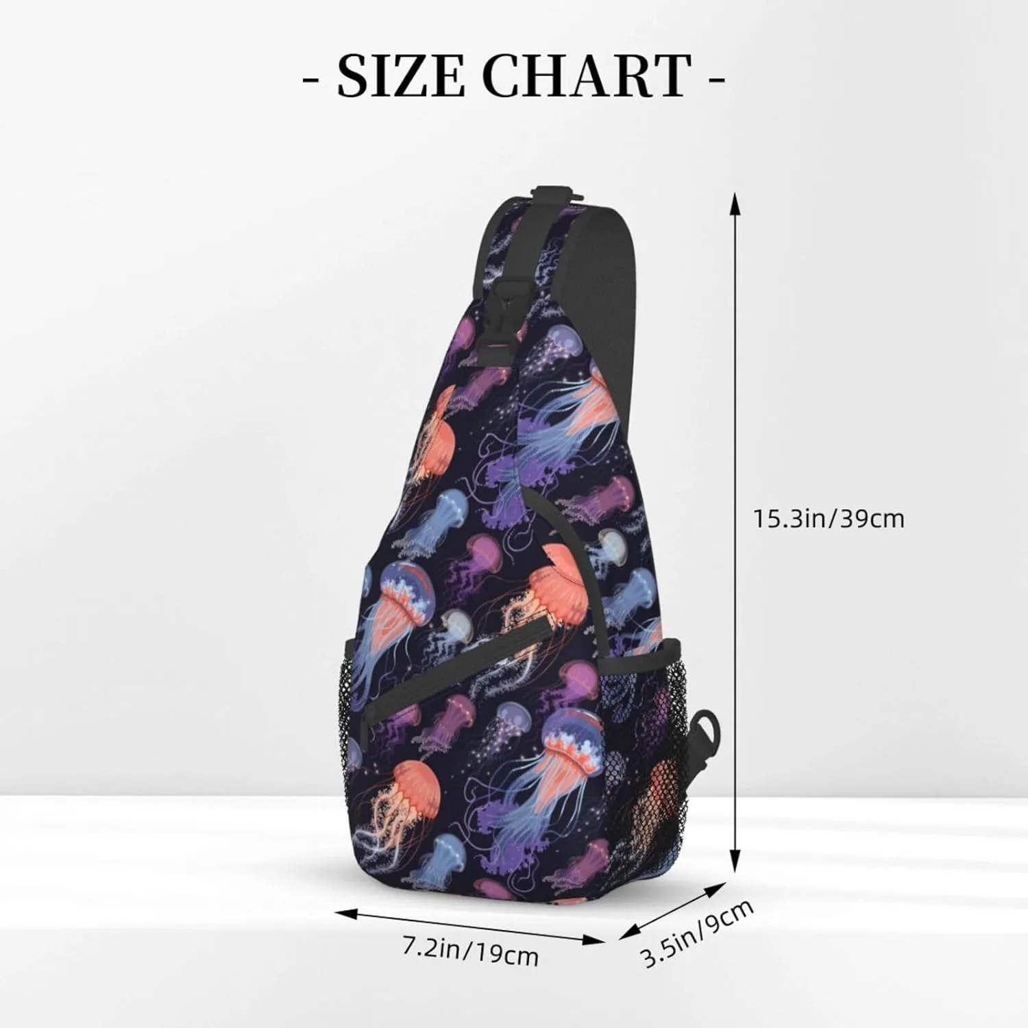 Jellyfish Sling Backpack Chest Bag Crossbody Shoulder Bag Gym Cycling Travel Hiking Daypack For Men Women