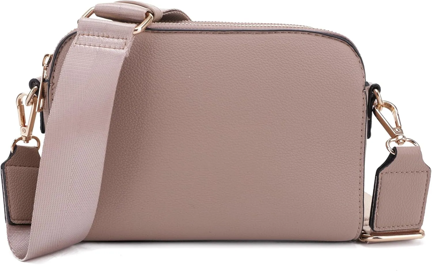 JESSIE & JAMES Triple Zip Crossbody Concealed Carry Bag Small Crossbody Camera Bag Purse with Wide Shoulder Strap