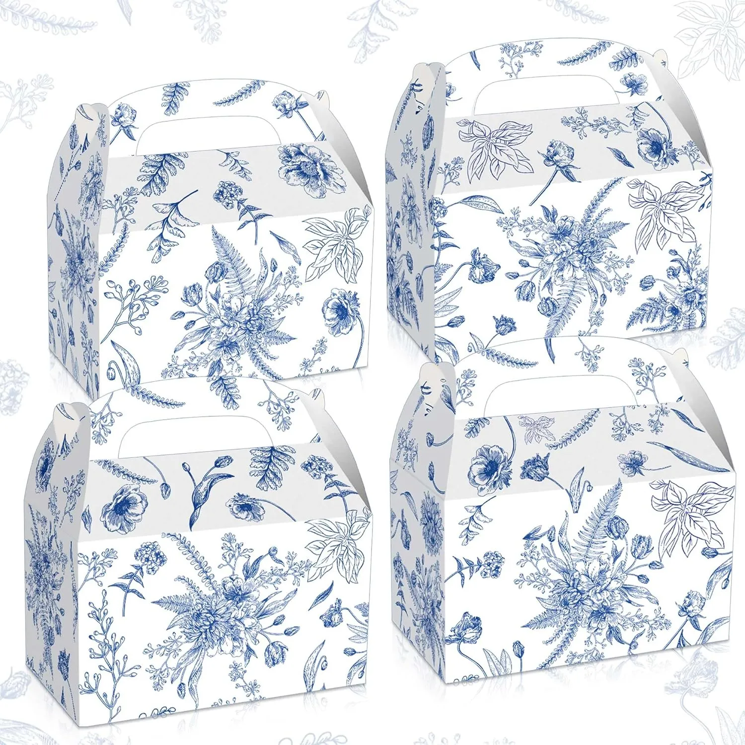 JeVenis Blue Bridal Paper Gift Boxes Party Favor Gift Boxes Chinoiserie Treat Box Something Blue Before I Do Party Supplies Engagement Wedding Anniversary