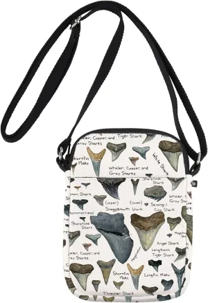 JNIAP Shark Teeth Crossbody Bag Shark Tooth Lover Gift Shark Teeth Hunting Gifts Shark Lover Crossbody Purse