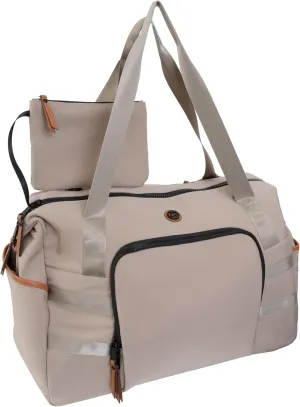 Joan & David 20 Inch Sport Nylon Weekender Travel Duffle (Taupe)
