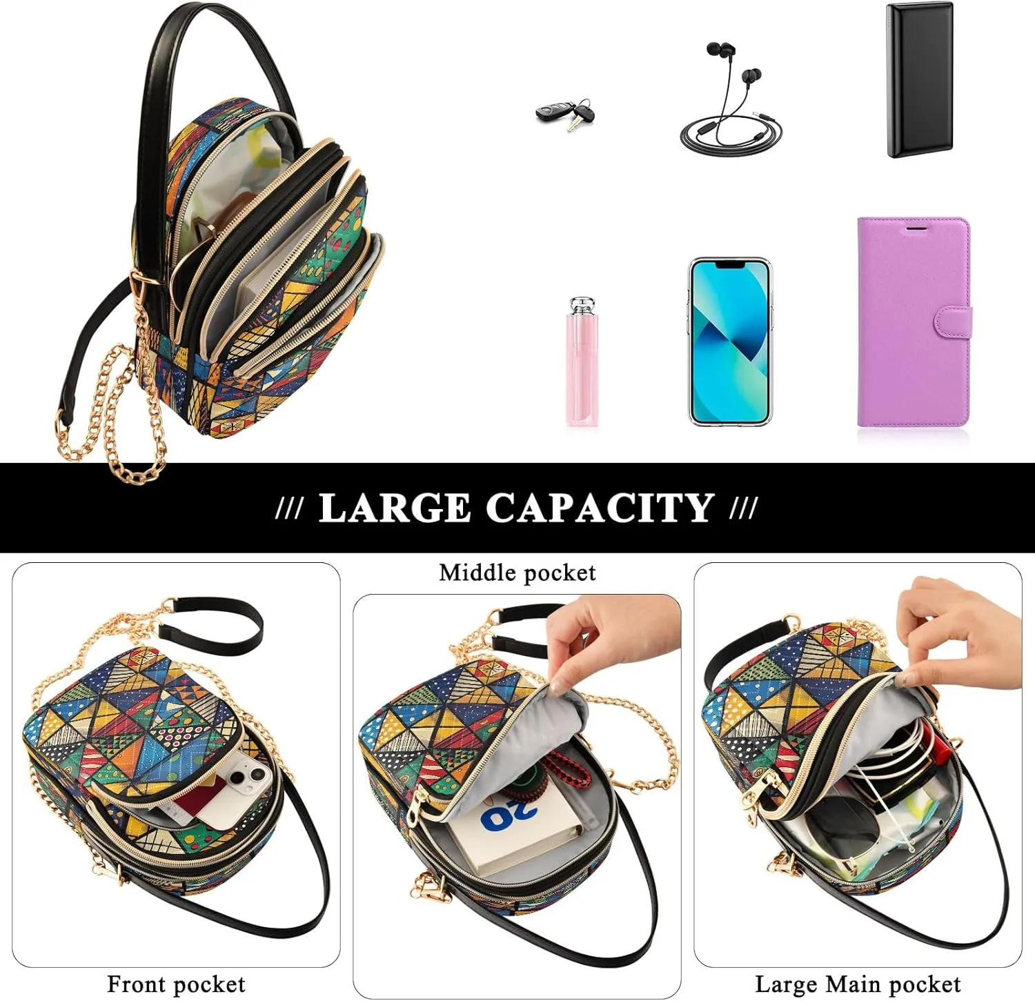 Joisal Blue Butterflies Small Purses for Women Crossbody, Shoulder Purses Trendy Handbag for Women, Small Cell Phone Purse