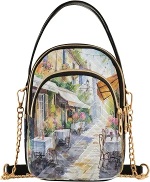 Joisal Rainbow Colored Tree Women Crossbody Bags Triple Zip Women's Shoulder Bag, Womans Purses