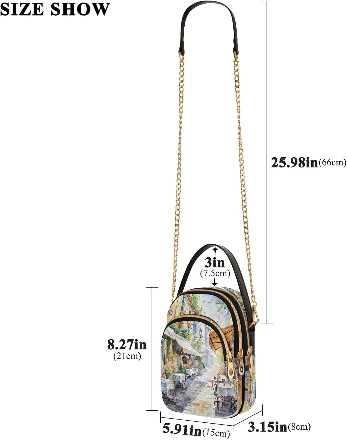 Joisal Rainbow Colored Tree Women Crossbody Bags Triple Zip Women's Shoulder Bag, Womans Purses