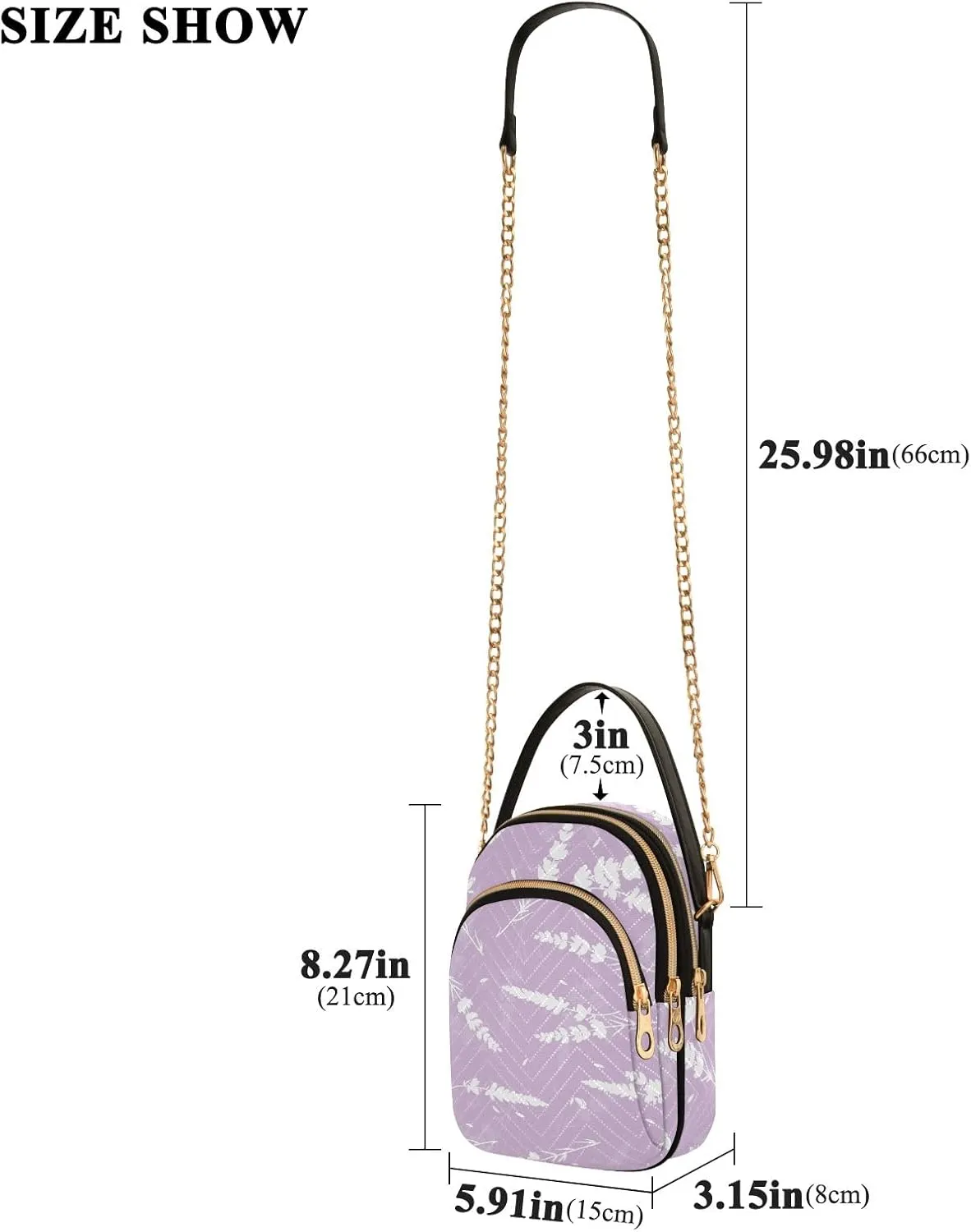 Joisal Women Crossbody Bags, Womens Shoulder Purse Triple Zip Handbags for Women, Cell Phone Purse Crossbody