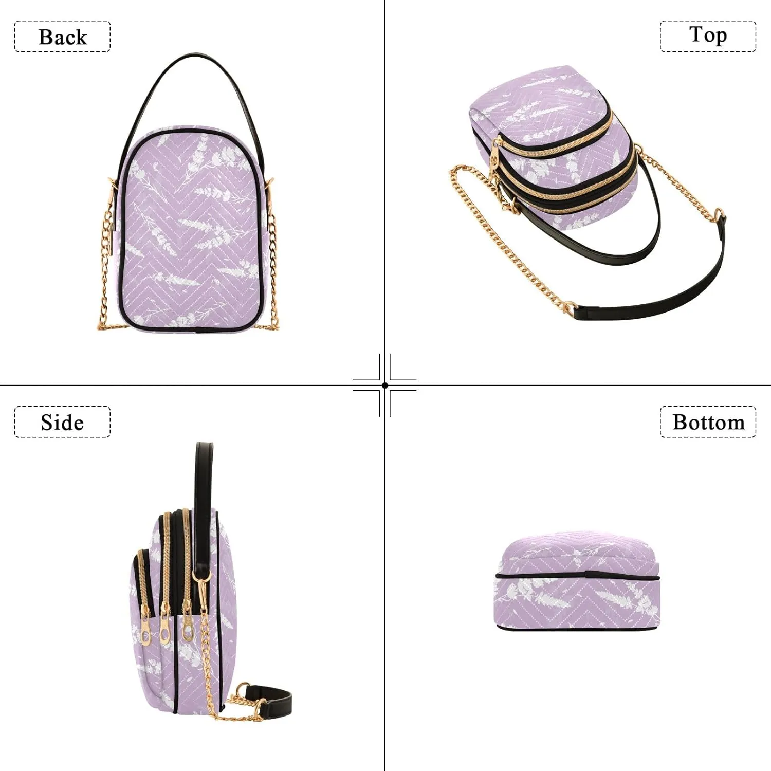 Joisal Women Crossbody Bags, Womens Shoulder Purse Triple Zip Handbags for Women, Cell Phone Purse Crossbody