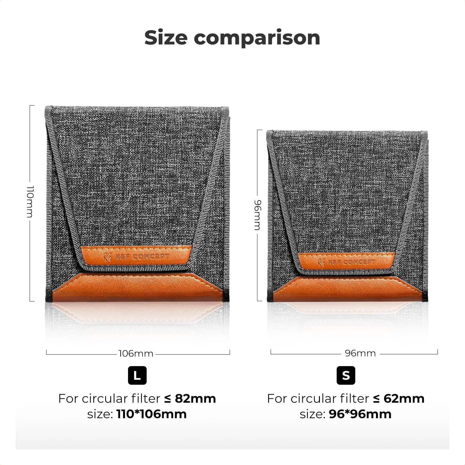 K&F Concept Lens Filter Case 4 Pocket, Leather Carrying Filters Bag Pouch for Square ND CPL etc Filters up to 100x100mm, Designed NANO-X Series Square Bracket 100mm
