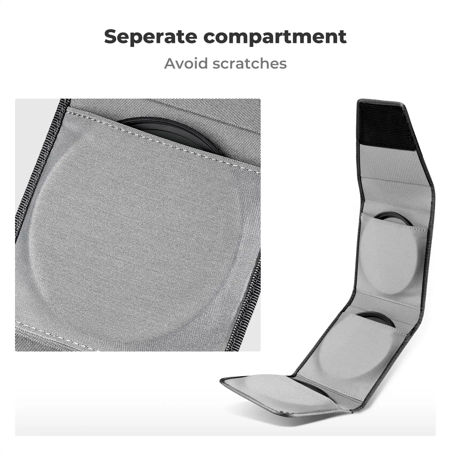 K&F Concept Lens Filter Case 4 Pocket, Leather Carrying Filters Bag Pouch for Square ND CPL etc Filters up to 100x100mm, Designed NANO-X Series Square Bracket 100mm