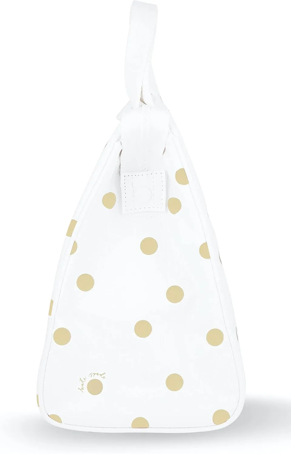 Kate Spade New York Portable Soft Cooler Lunch Bag, Thermal Tote with Silver Insulated Interior Lining and Storage Pocket, Gold Dot with Script