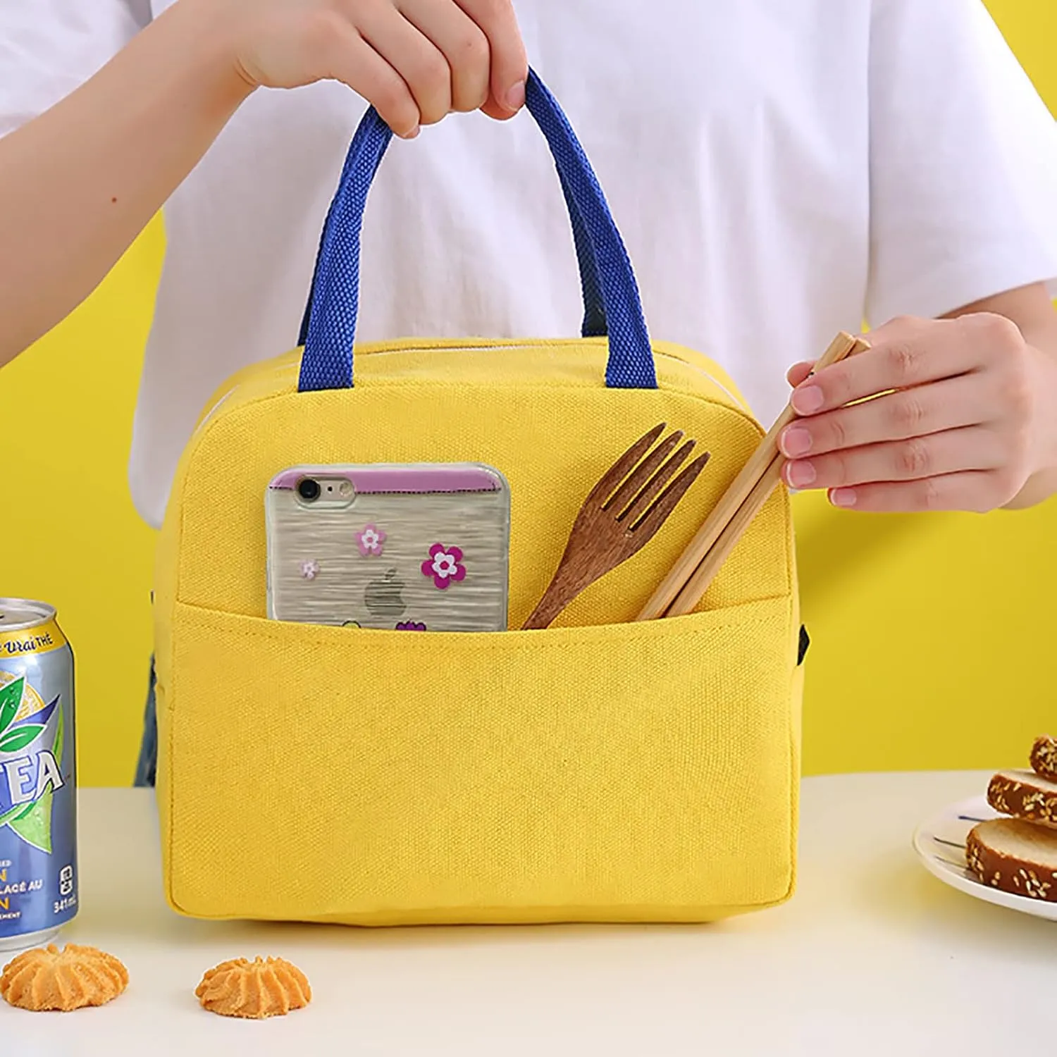 Kawaii Lunch Bag Cute Duck Lunch Box Insulated Bag Reusable Tote Bag for Hot or Cold Work, Picnic, Travel