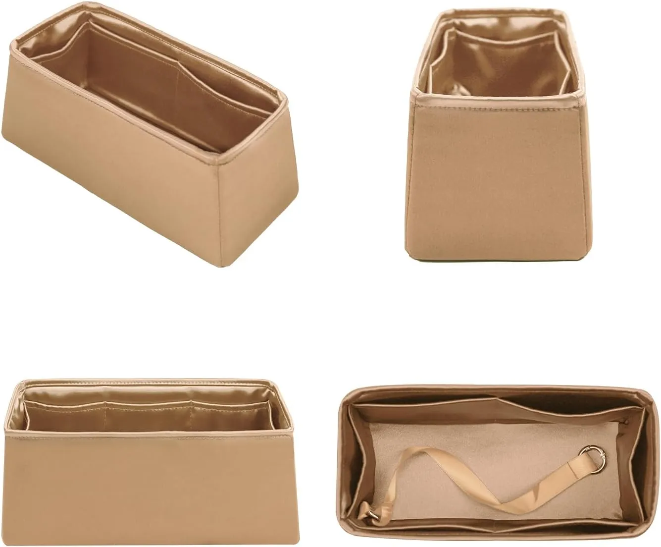 Kelly 32 Insert, Purse Organizer Insert Compatible with Hermes Kelly Bag, Lightweight and Silky Smooth, Bag Insert for Kelly 32 (Champagne, KL32)