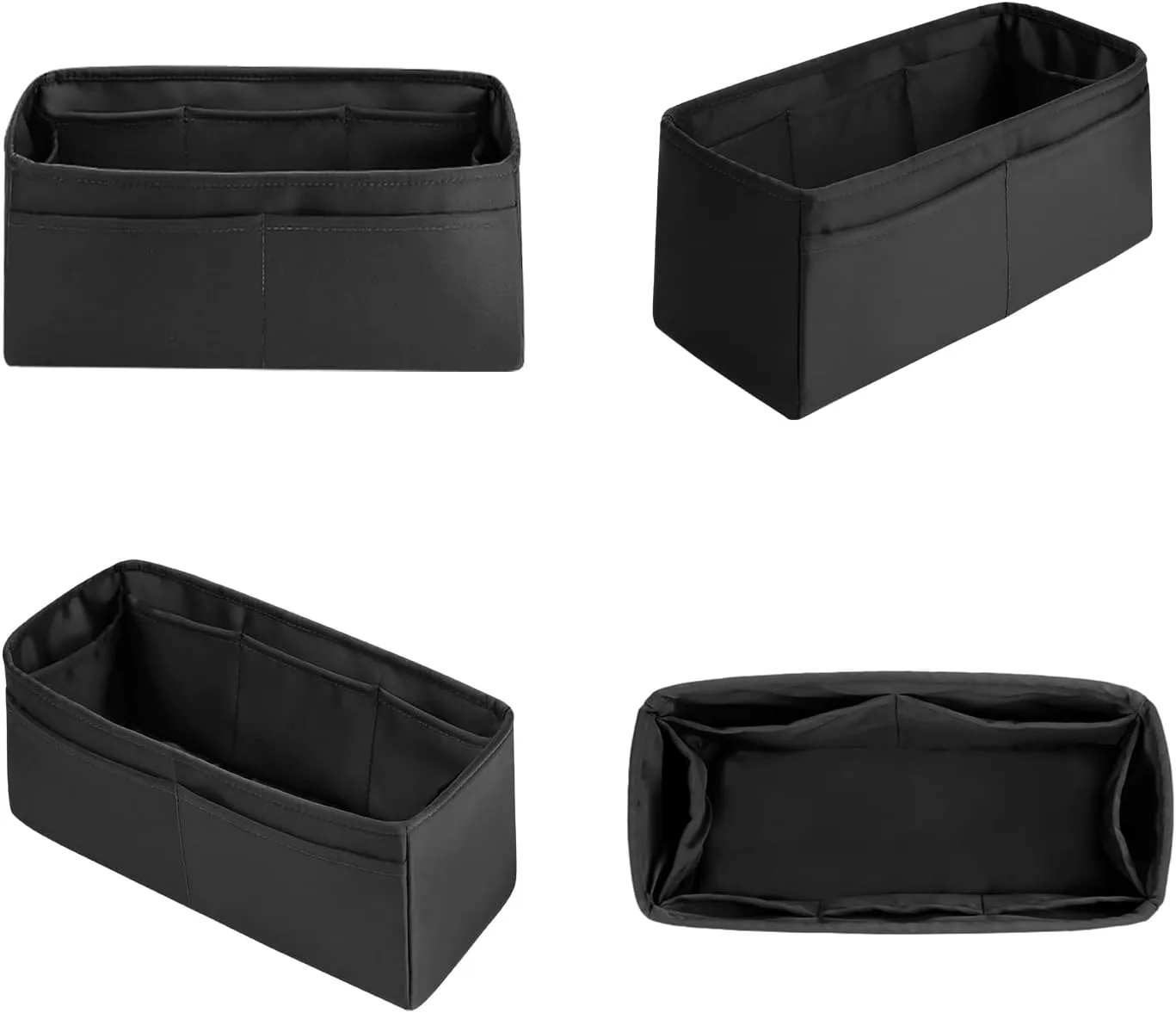 Kelly Bag Insert, Silky Purse Organizers, Lightweight, Compatible with Hermes Kelly Mini II, Multi Color Options (Black, Mini II)