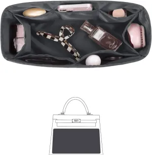 Kelly Pochette Insert, Silky Purse Organizers for Inside Purse, Lightweight Shaper Compatible with Hermes Kelly Pochette Bag, Multi Color Options(Grismeyer, Pochette)