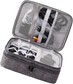 KICHOUSE Layers Travel Storage Bag Kit for Electronics Organizer Case for Data Cables Power Banks U Disks Earphones