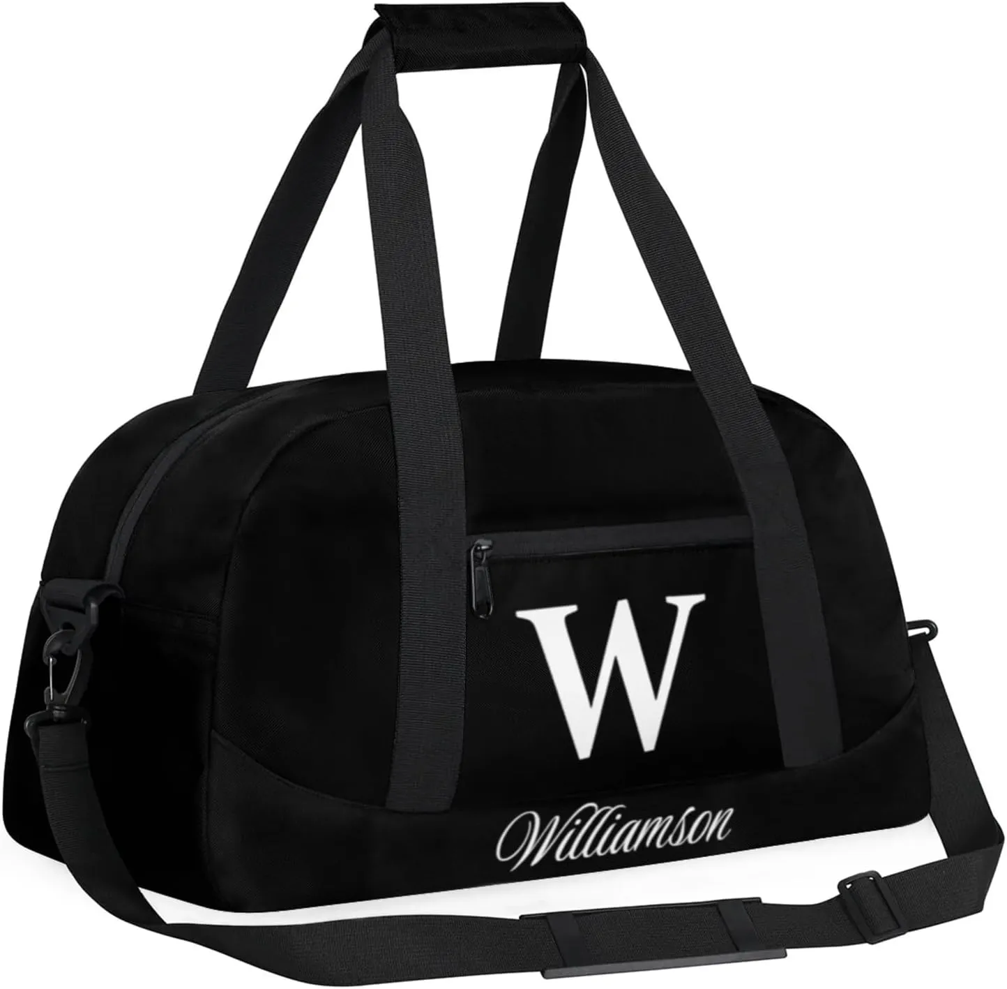 Kids Duffle Bag Personalized Gym Bag Overnight Bags, Ideal for Travel and Sports, Suitable for Men Women for Gym, Dance, Yoga, Durable Waterproof Sport Overnight Handbags Black