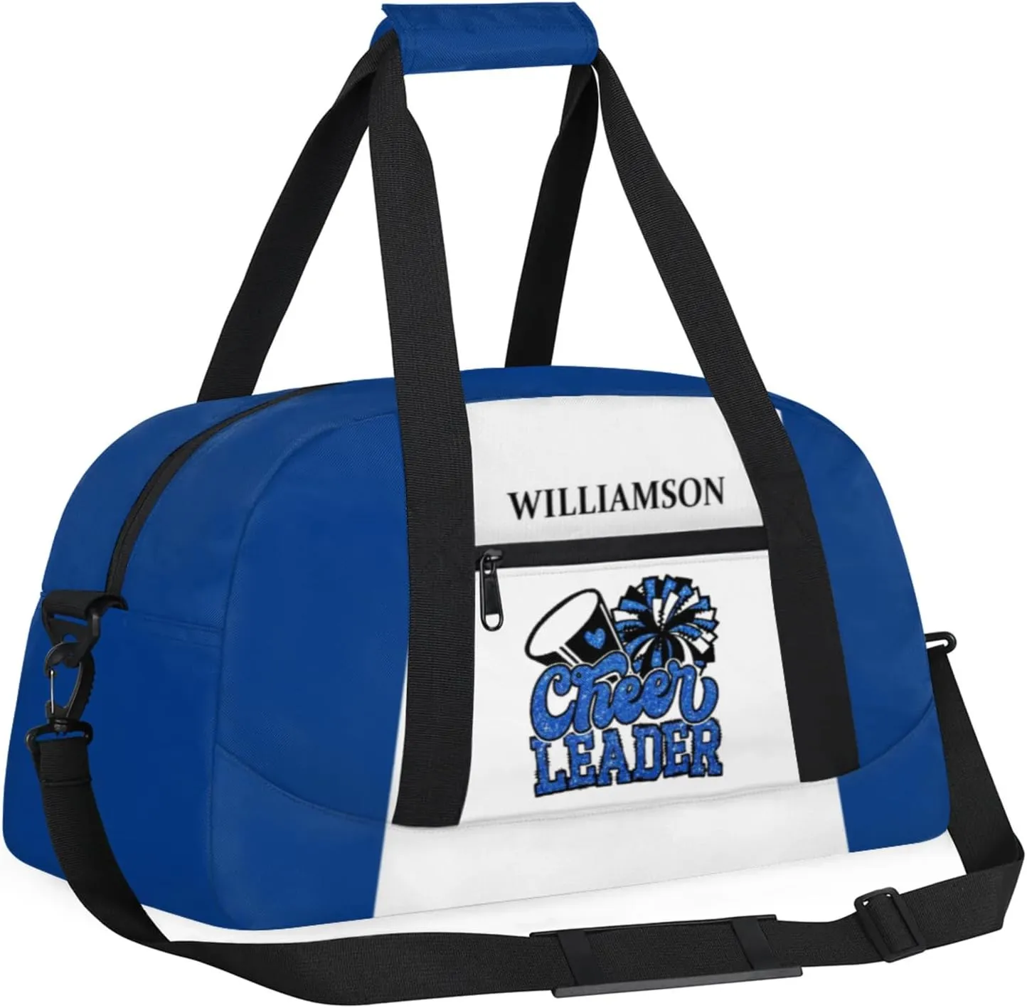 Kids Duffle Bag Personalized Gym Bag Overnight Bags, Ideal for Travel and Sports, Suitable for Men Women for Gym, Dance, Yoga, Durable Waterproof Sport Overnight Handbags Cheer Leader Blue