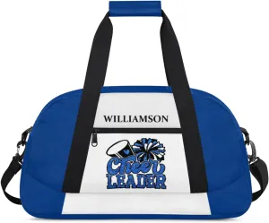 Kids Duffle Bag Personalized Gym Bag Overnight Bags, Ideal for Travel and Sports, Suitable for Men Women for Gym, Dance, Yoga, Durable Waterproof Sport Overnight Handbags Cheer Leader Blue