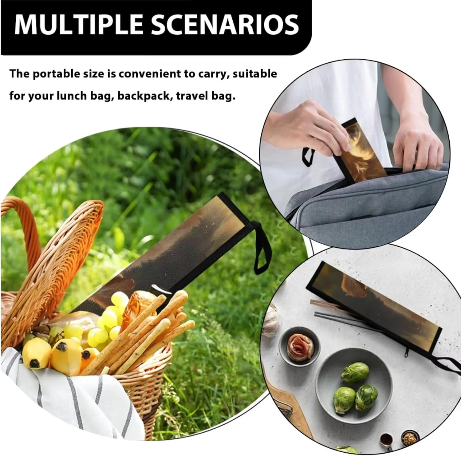 Kids Lunch Bag Golden Retriever Crossbody Lunch Bag for Kids with Adjustable Strap Flatware Storage Bag for Fork Spoon 2 Pack Lunch Box Bag for Camping