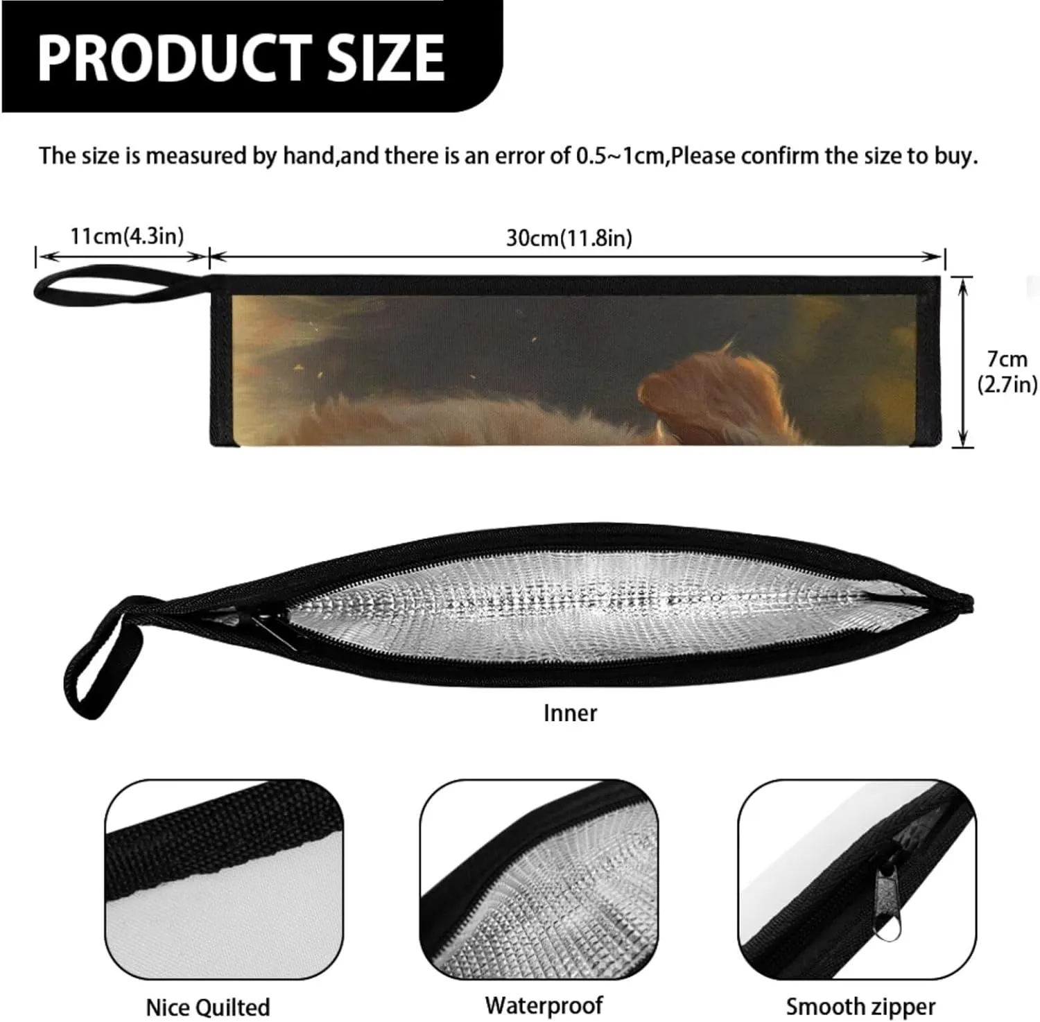 Kids Lunch Bag Golden Retriever Crossbody Lunch Bag for Kids with Adjustable Strap Flatware Storage Bag for Fork Spoon 2 Pack Lunch Box Bag for Camping