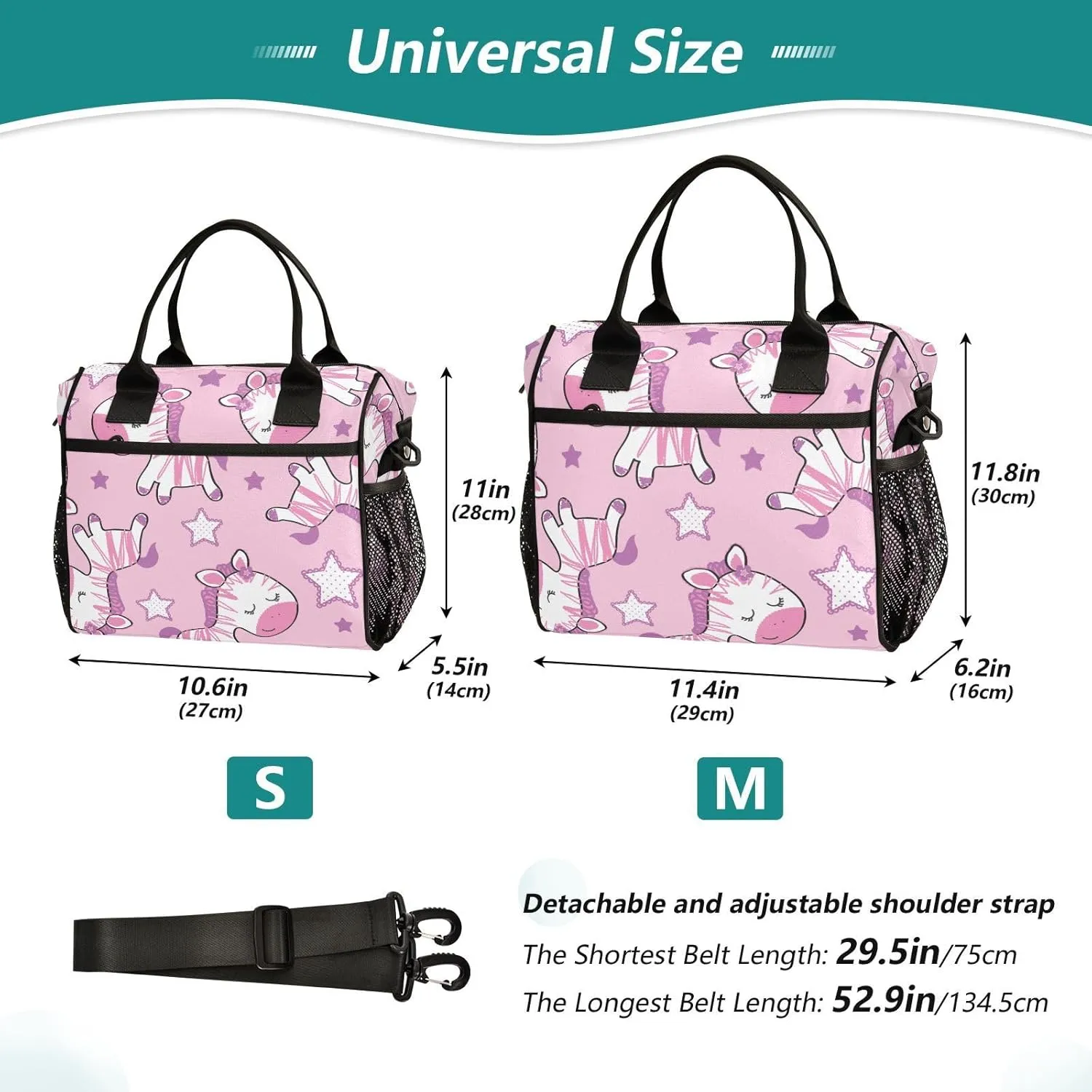 Kigai Cute Pony Horse Lunch Bag Reusable Insulated Lunch Box for Women & Men, Leakproof Lunch Cooler Bag Tote Bag for Work, Travel, Outdoor Small