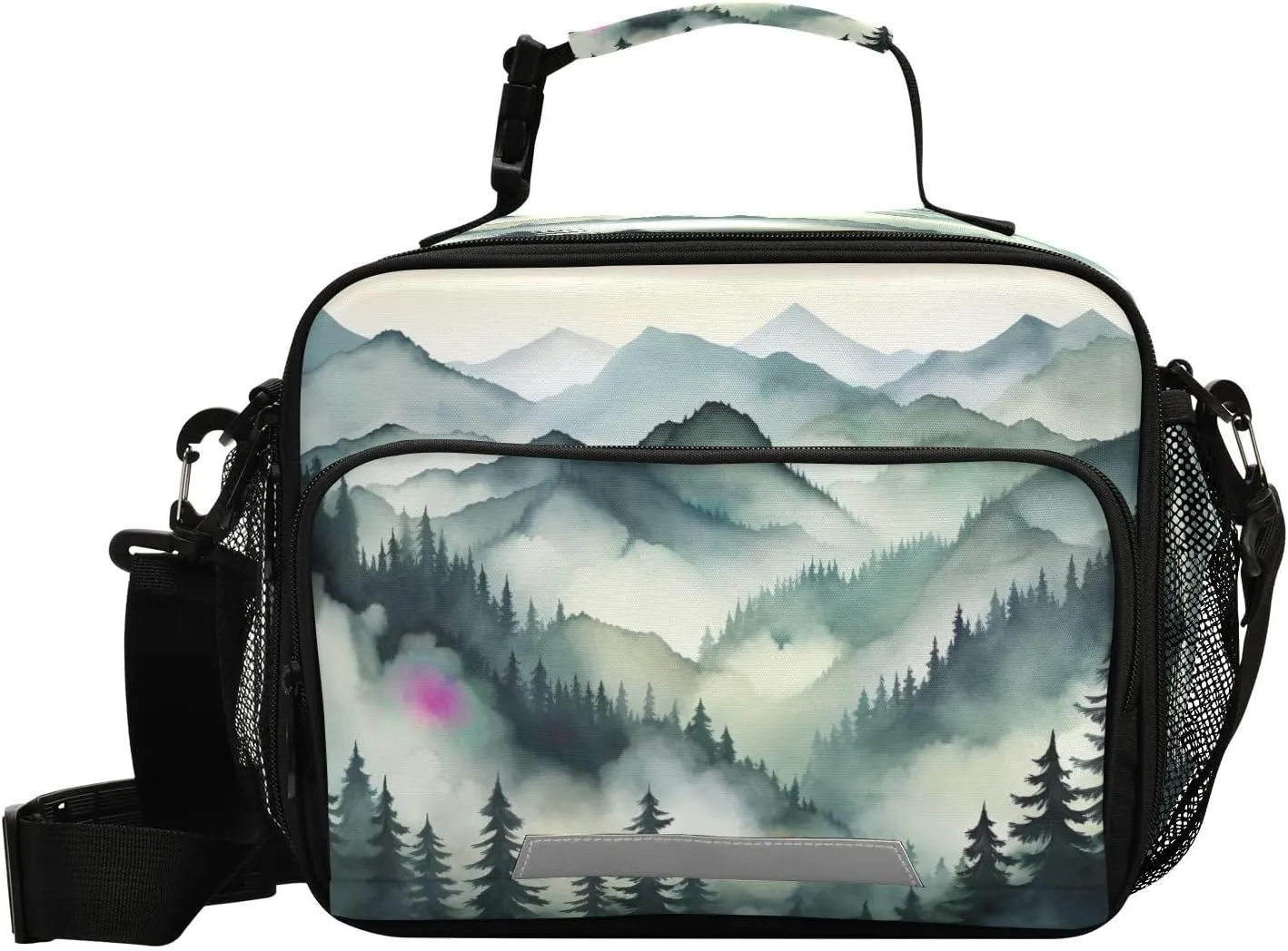 Kigai Lunch Bag Misty Forest Reusable High Capacity Insulated Lunch Box for Women & Men, Leakproof Lunch Cooler Bag Tote Bag for Work, Travel, Outdoor