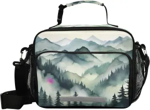 Kigai Lunch Bag Misty Forest Reusable High Capacity Insulated Lunch Box for Women & Men, Leakproof Lunch Cooler Bag Tote Bag for Work, Travel, Outdoor