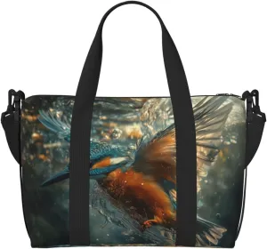 kingfisher print Travel Duffel Bag, Sports Tote Gym Bag, Swim Pool Bag Large Shoulder Tote Bag for Beach Weekender