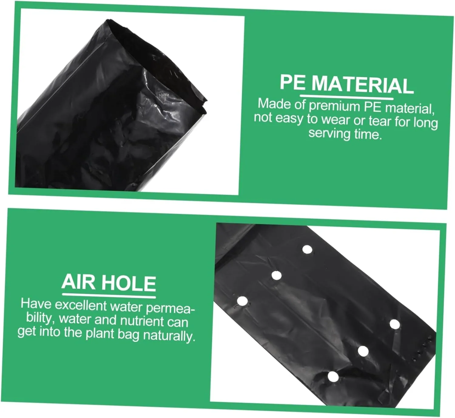 Kisangel 3sets Nursery Growing Bags 10x30cm Thickened Aeration Grow Bags Planting Gardening Bag Outdoor Flower Pot Easy to Use Seedling Starter No Bound 100pcs*3