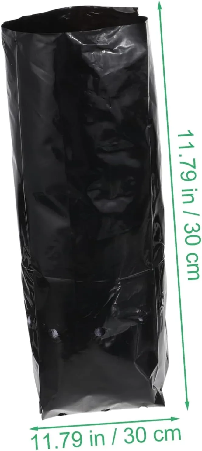 Kisangel 3sets Nursery Growing Bags 10x30cm Thickened Aeration Grow Bags Planting Gardening Bag Outdoor Flower Pot Easy to Use Seedling Starter No Bound 100pcs*3