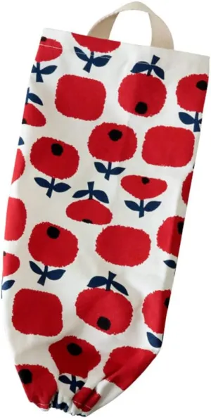 Kitchen Garbage Bags, Round Plastic Bag Holder, Foldable, Convenient Storage Bag, Hanging Bag, Cloth, Disinfectant, 1 Piece (Red, 1)
