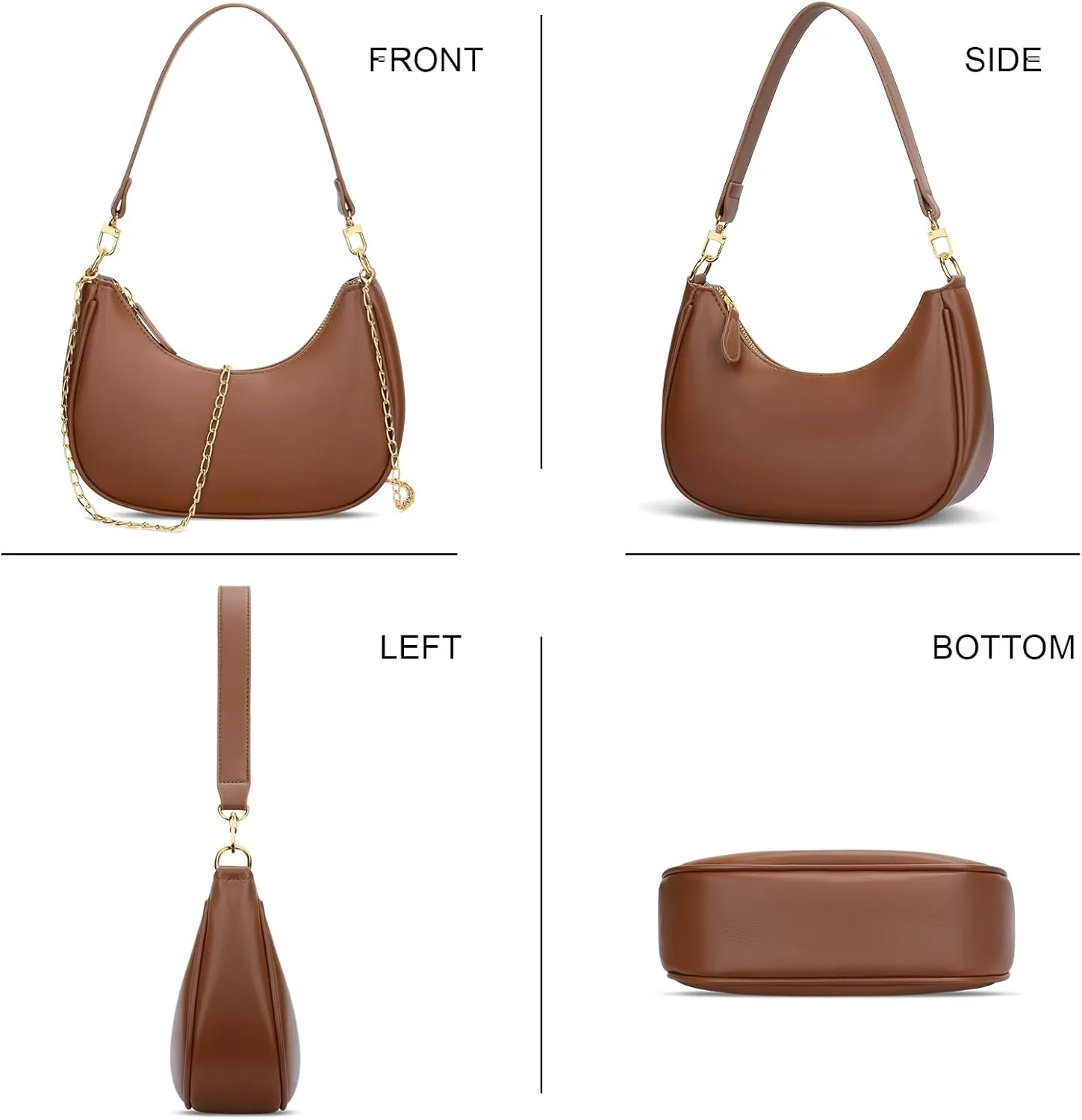 KKXIU Shoulder Bag for Women Small Purse Cute Clutch Hobo Handbag Trendy Crescent Bag
