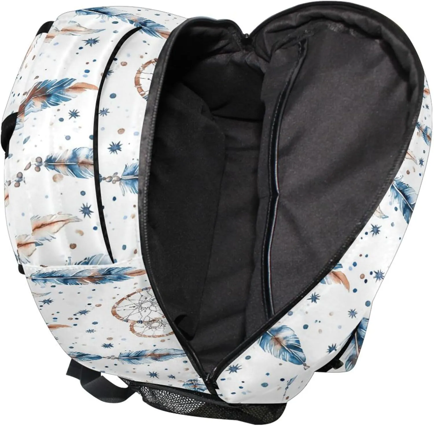 KLL Backpacks for Women Men Fashion Carry On Backpacks with Chest Strap for Travel Trip Western Cowboy Dream Catcher Tribal Star Primitive Charm Sparkling