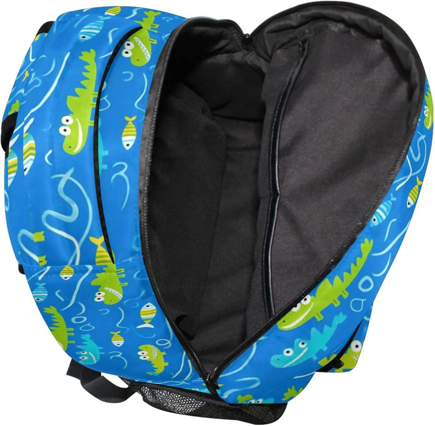 KLL Fun Backpack for Men and Women Waterproof Stylish Travel Bags with Chest Strap Gift Men & Women Animals Crocodile Blue