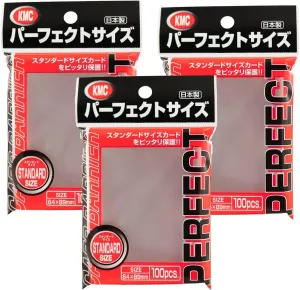 KMC 100 Pochettes Card Barrier Perfect Size Soft Sleeves, 3 Pack/Total 300 Pochettes [Komainu-Dou Original Package], Clear