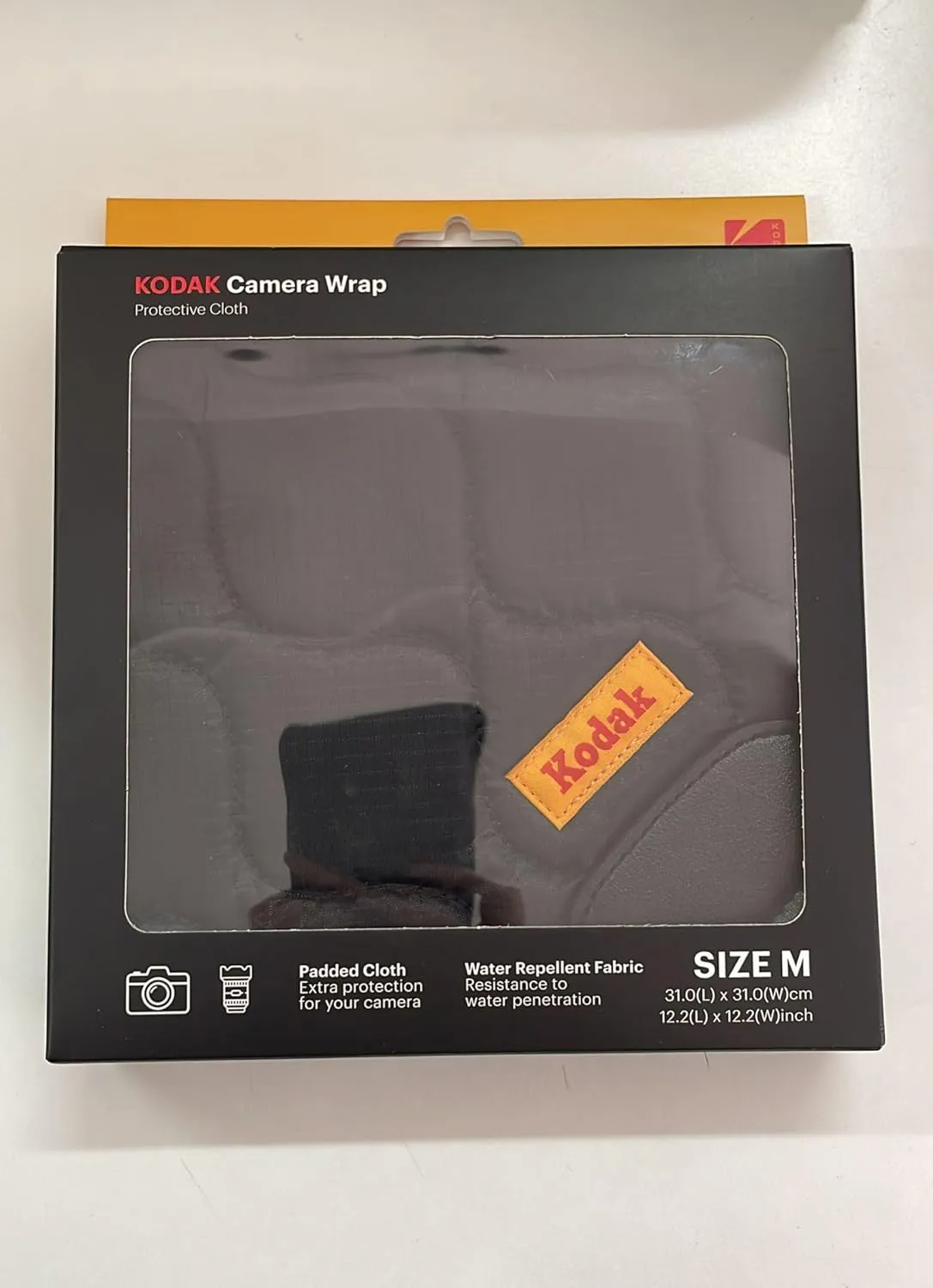 KODAK Camera Wrap Size M 31x31cm - Water-Resistant, Anti-Scratching and Dust-Free Protective Cloth for Mirrorless Camera, Compact Camera, Prime Lens (Black) [ONE item]
