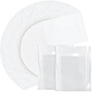 Kosiz 1000 Pcs Plastic Shopping Bags Bulk 9 x 12 in Goodie Merchandise Bags with Die Cutting Handles Small Party Favor Gift for Business, Mother Day, Birthday, Wedding Party Supplies(White)