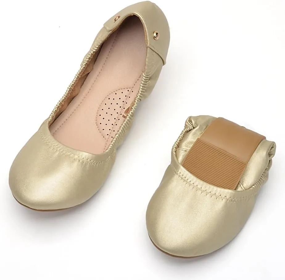 KUNWFNIX Women's Ballet Flats Crystal Wedding Ballerina Shoes Pointed Toe Pearl Diamond Low Heel Comfortable Dressy Work Business Dance Flats
