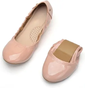 KUNWFNIX Women's Ballet Flats Crystal Wedding Ballerina Shoes Pointed Toe Pearl Diamond Low Heel Comfortable Dressy Work Business Dance Flats