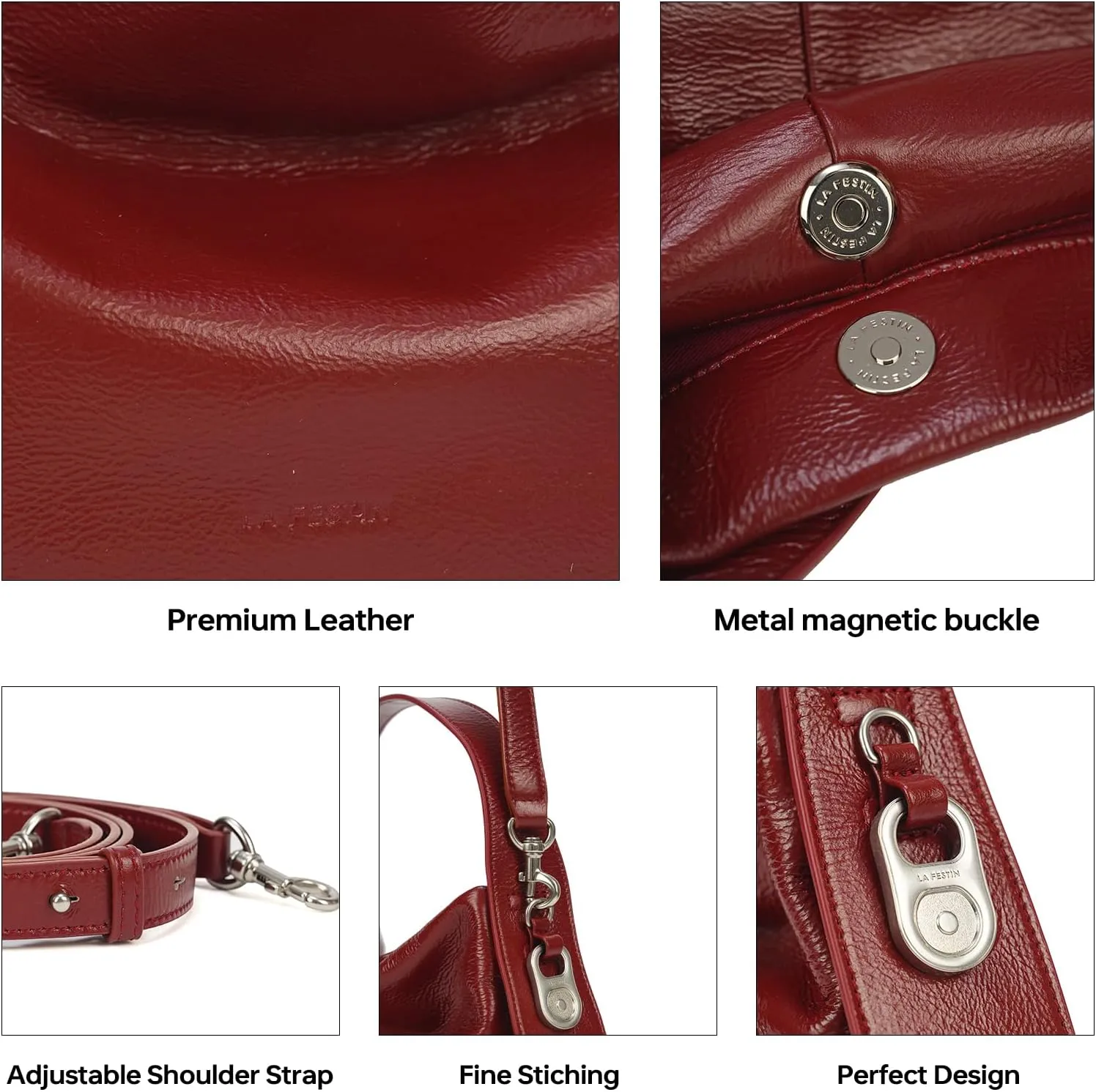 LA FESTIN Hobo Handbag Crossbody Shoulder Bag Tote Satchel Purse with Adjustable Strap