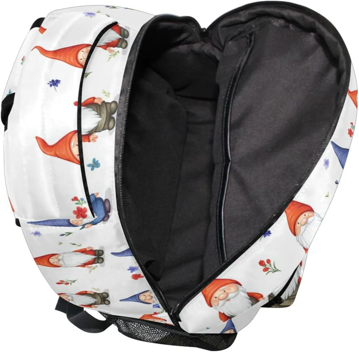 Laptop Backpack for Women Men Waterproof College School Computer Bag with Chest Strap for Travel Trip Cartoon Funny Gnomes White