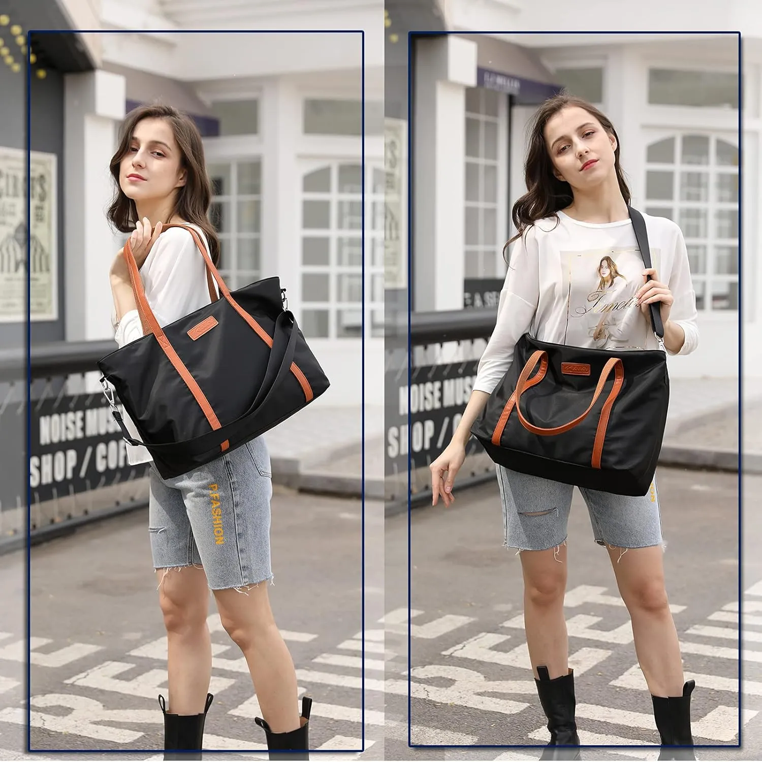 Laptop Bag Waterproof Lightweight Shoulder Tote for Women Nylon Briefcase Computer Work Handbag Fits 15.6 inch