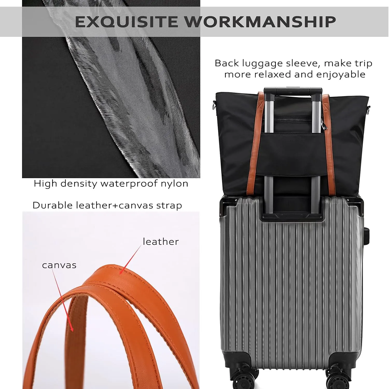 Laptop Bag Waterproof Lightweight Shoulder Tote for Women Nylon Briefcase Computer Work Handbag Fits 15.6 inch
