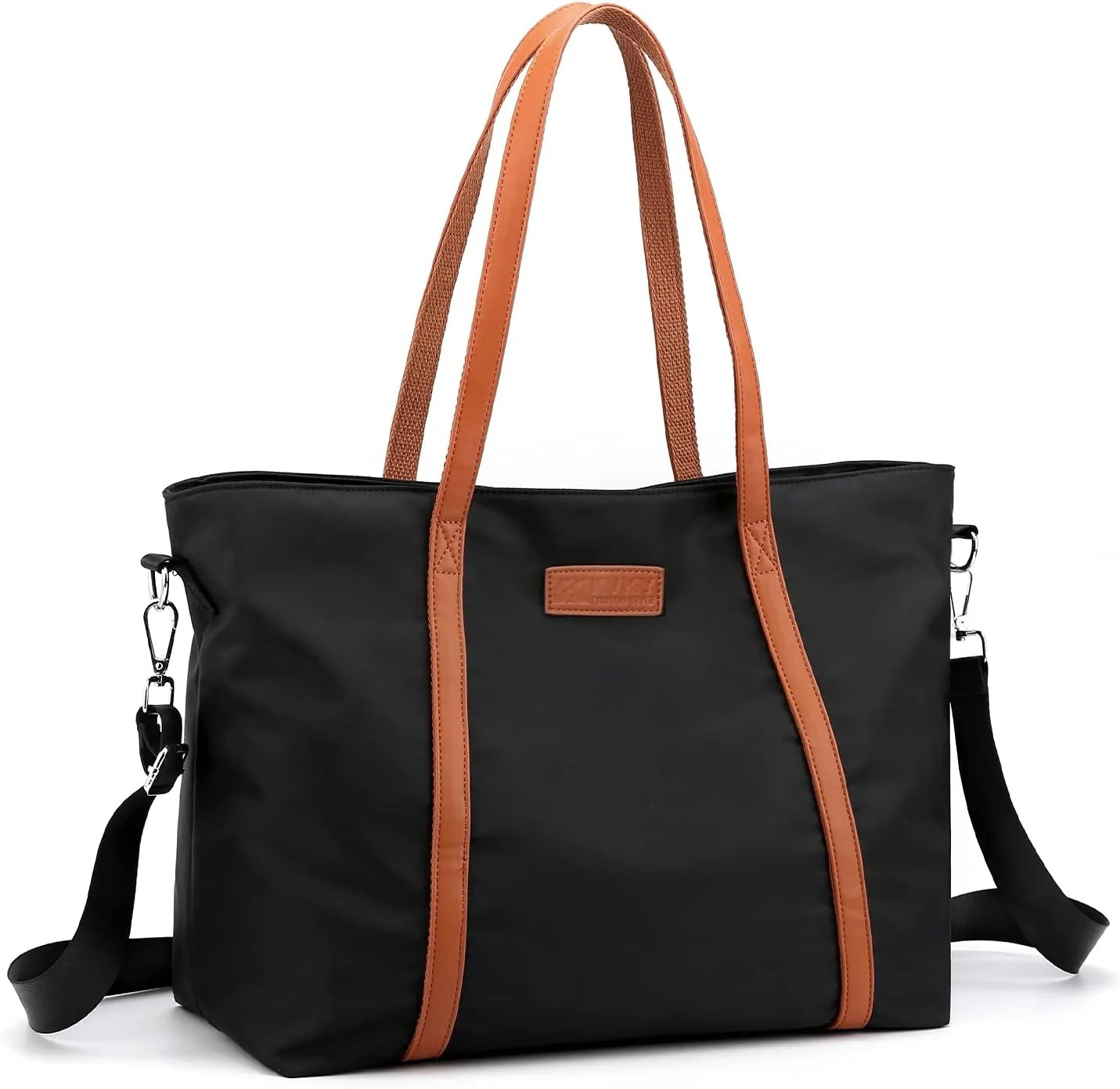 Laptop Bag Waterproof Lightweight Shoulder Tote for Women Nylon Briefcase Computer Work Handbag Fits 15.6 inch