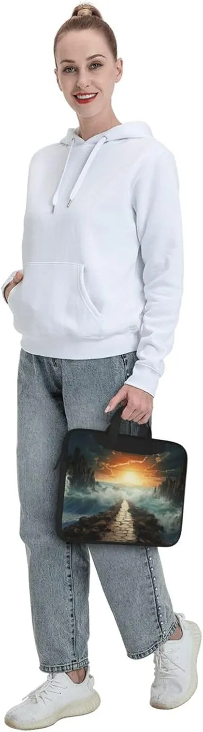 Laptop Tote Bag Men Women Divided Sea Pathway Shoulder Laptop Sleeve Briefcase Messenger Computer Bag