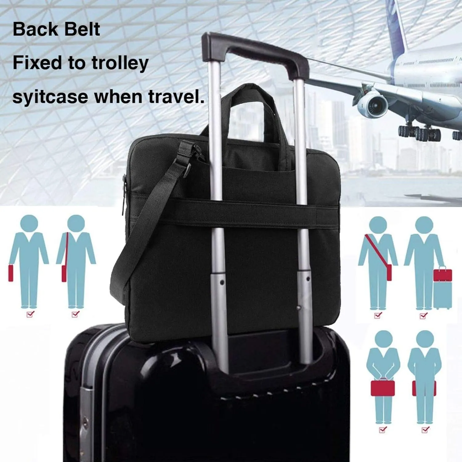 Laptop Tote Bag Men Women Divided Sea Pathway Shoulder Laptop Sleeve Briefcase Messenger Computer Bag